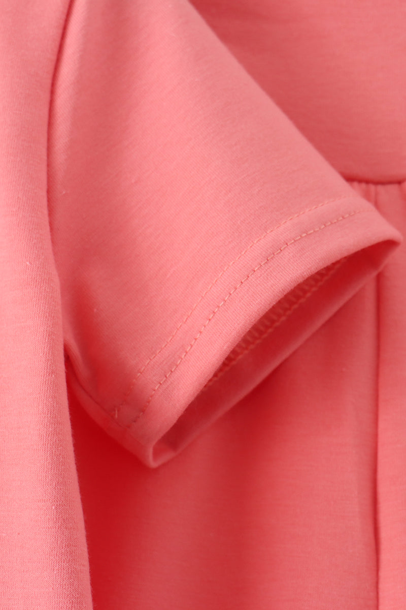 Scalloped active pants set - Coral