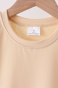 Scalloped active pants set - Khaki
