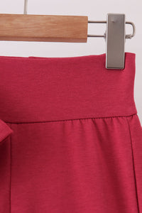 Scalloped active pants set - Maroon