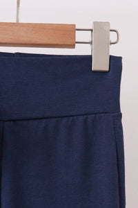 Scalloped active pants set - Navy