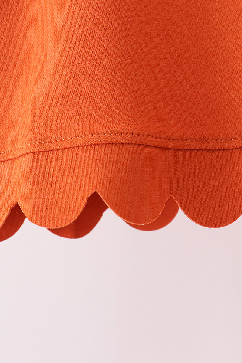 Scalloped active pants set - Orange