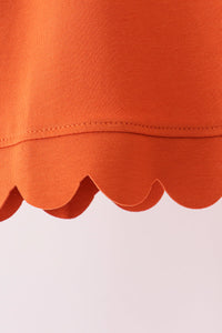 Scalloped active pants set - Orange
