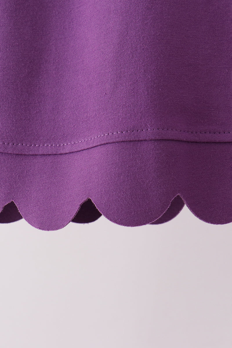 Scalloped active pants set - Purple