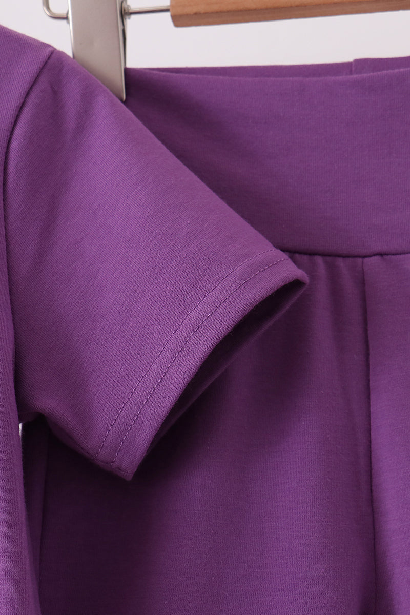 Scalloped active pants set - Purple