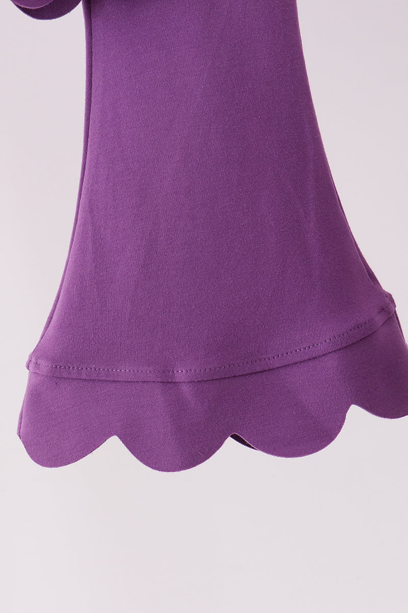 Scalloped active pants set - Purple