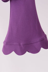 Scalloped active pants set - Purple