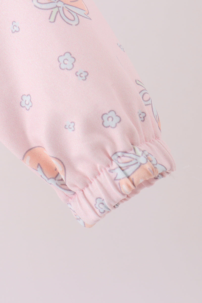 Pumpkin print ruffle coat