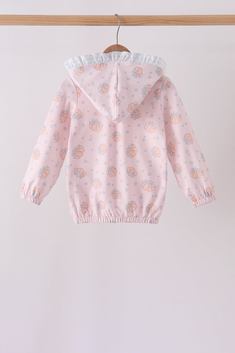 Pumpkin print ruffle coat