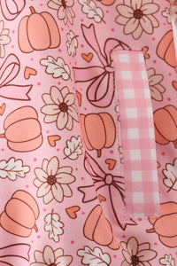 Pumpkin floral print ruffle coat