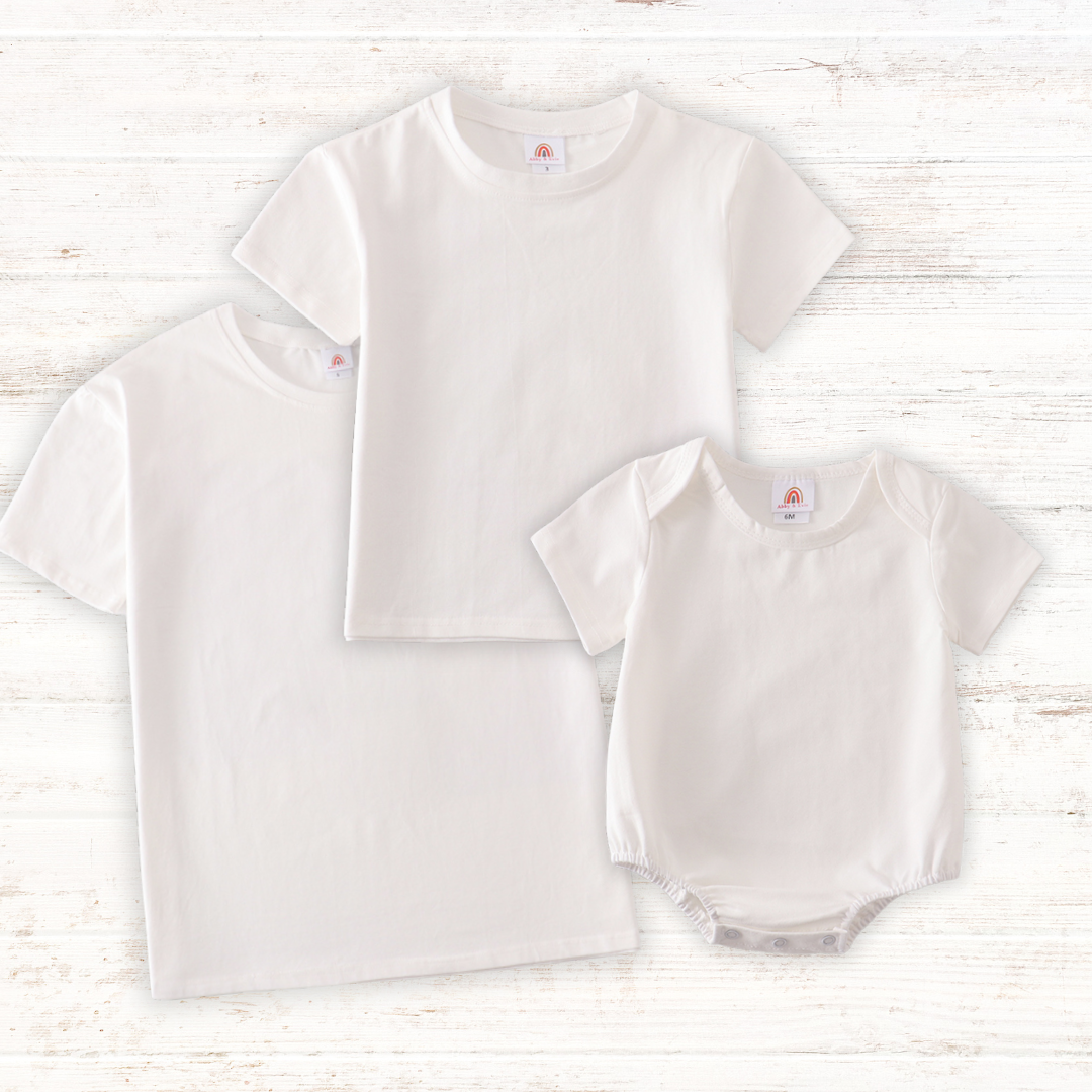 Cream Blank Basic T-Shirt Adult Kids And Baby Bubble - Essential Southern Charm