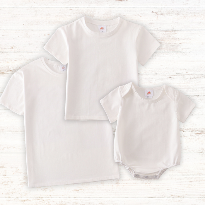 Cream Blank Basic T-Shirt Adult Kids And Baby Bubble - Essential Southern Charm