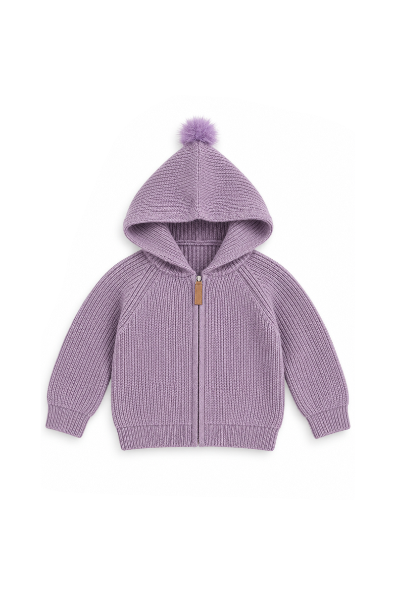Zipper cardigan sweater - Purple