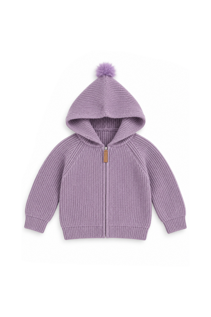 Zipper cardigan sweater - Purple