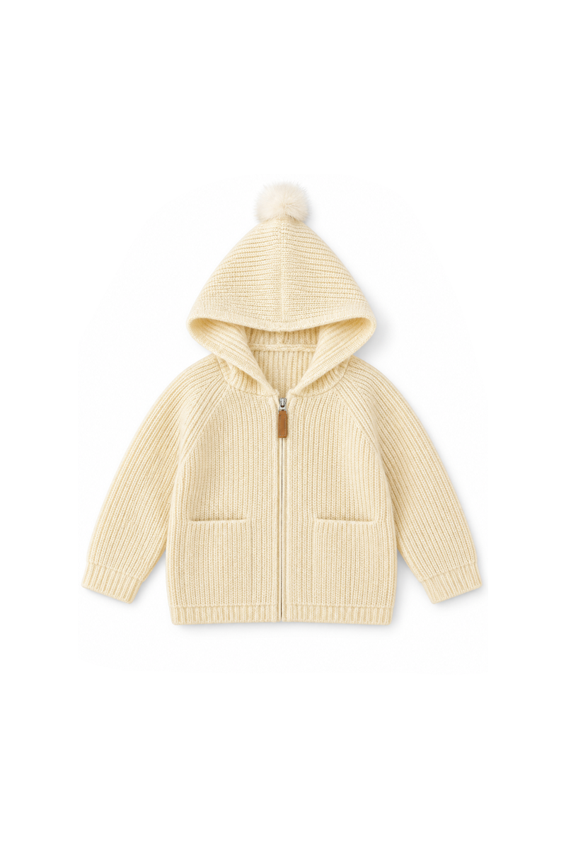 Zipper cardigan sweater - Apricot