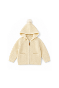 Zipper cardigan sweater - Apricot