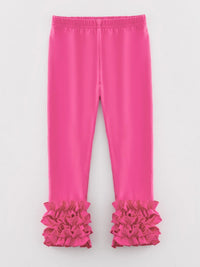 Milk Silk Ruffled Hot Pink Icing Legging - Essential Southern Charm