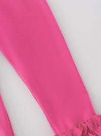 Milk Silk Ruffled Hot Pink Icing Legging - Essential Southern Charm