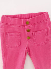 Pink Gradient Denim Flared Pants - Essential Southern Charm