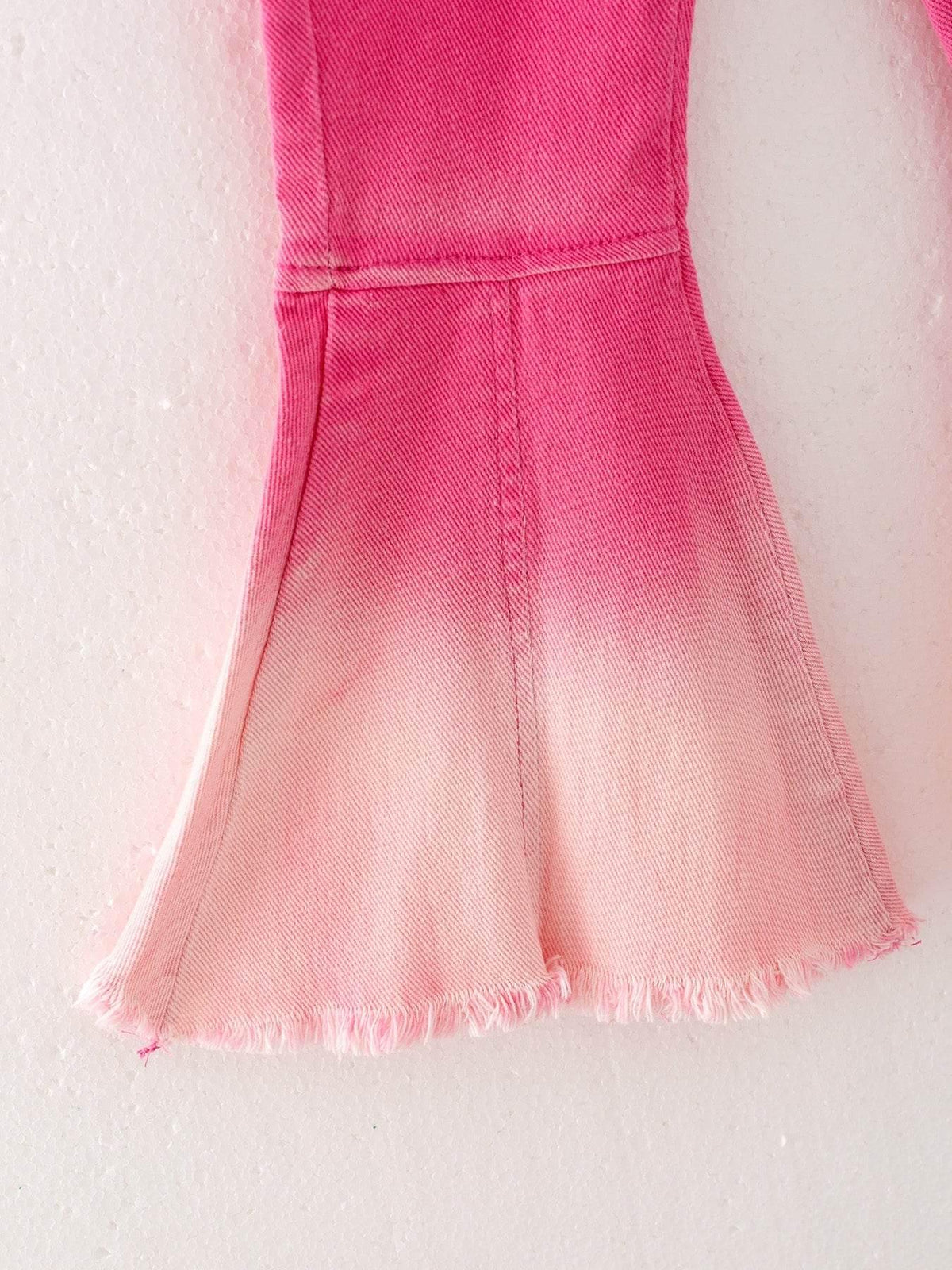 Pink Gradient Denim Flared Pants - Essential Southern Charm
