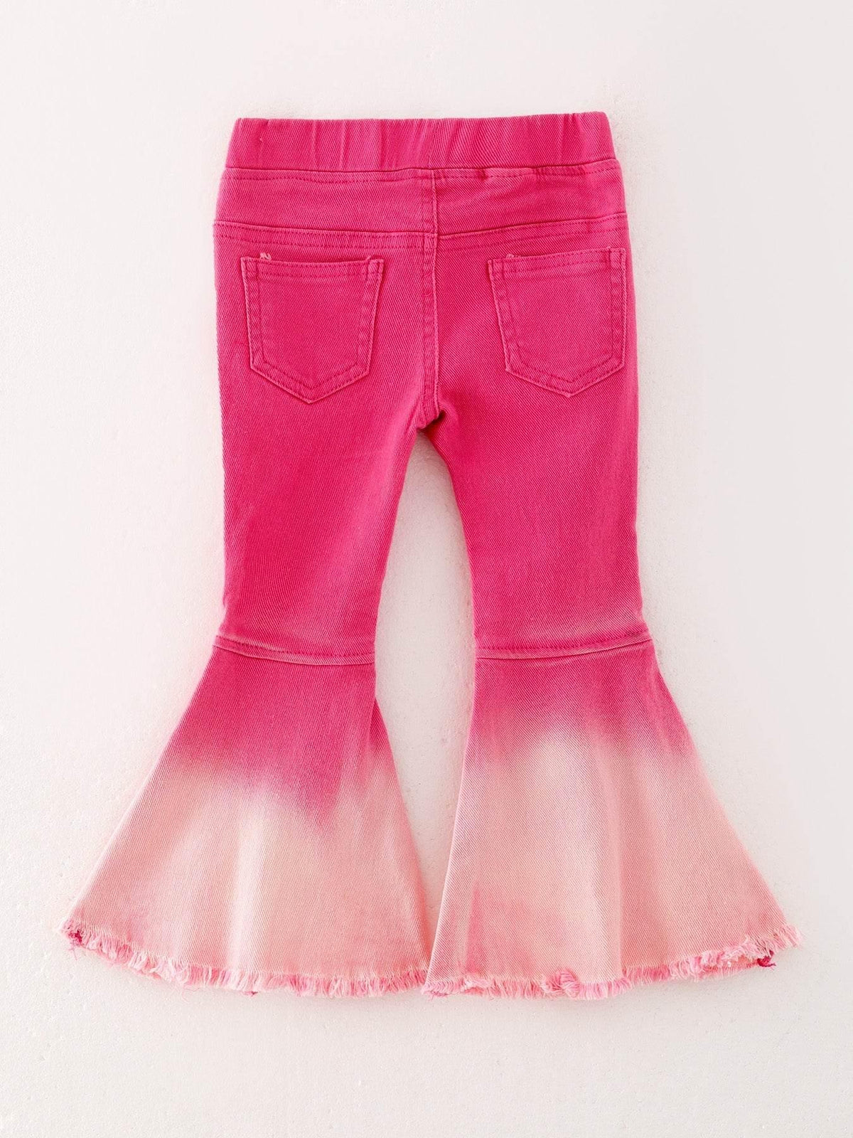 Pink Gradient Denim Flared Pants - Essential Southern Charm