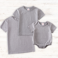 Gray Blank Basic T-Shirt Adult Kids And Baby Bubble - Essential Southern Charm