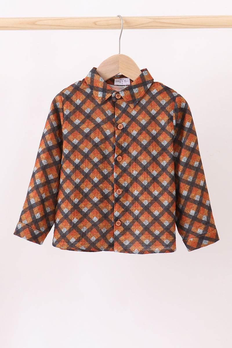 Premium Brown Plaid Button Down Muslin Shirt - Essential Southern Charm