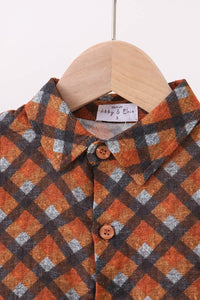 Premium Brown Plaid Button Down Muslin Shirt - Essential Southern Charm