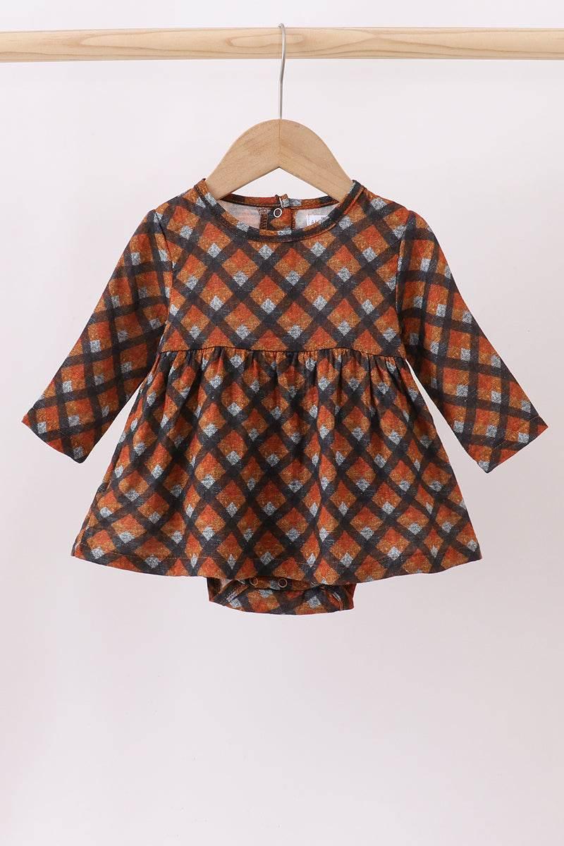 Premium Brown Plaid Muslin Bubble - Essential Southern Charm