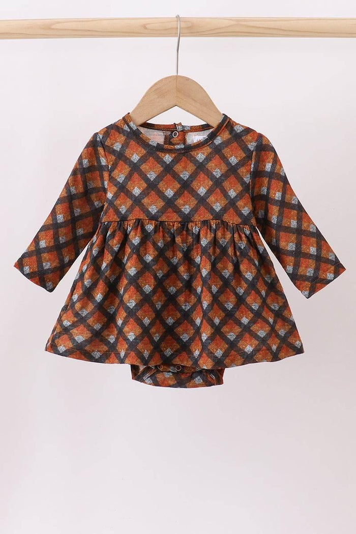 Premium Brown Plaid Muslin Bubble - Essential Southern Charm