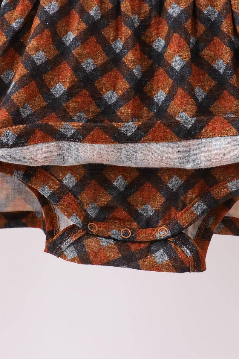 Premium Brown Plaid Muslin Bubble - Essential Southern Charm