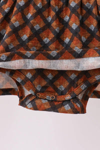 Premium Brown Plaid Muslin Bubble - Essential Southern Charm