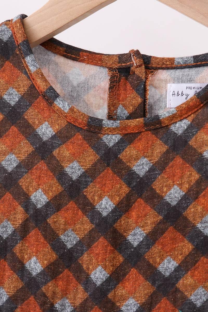 Premium Brown Plaid Muslin Dress - Essential Southern Charm