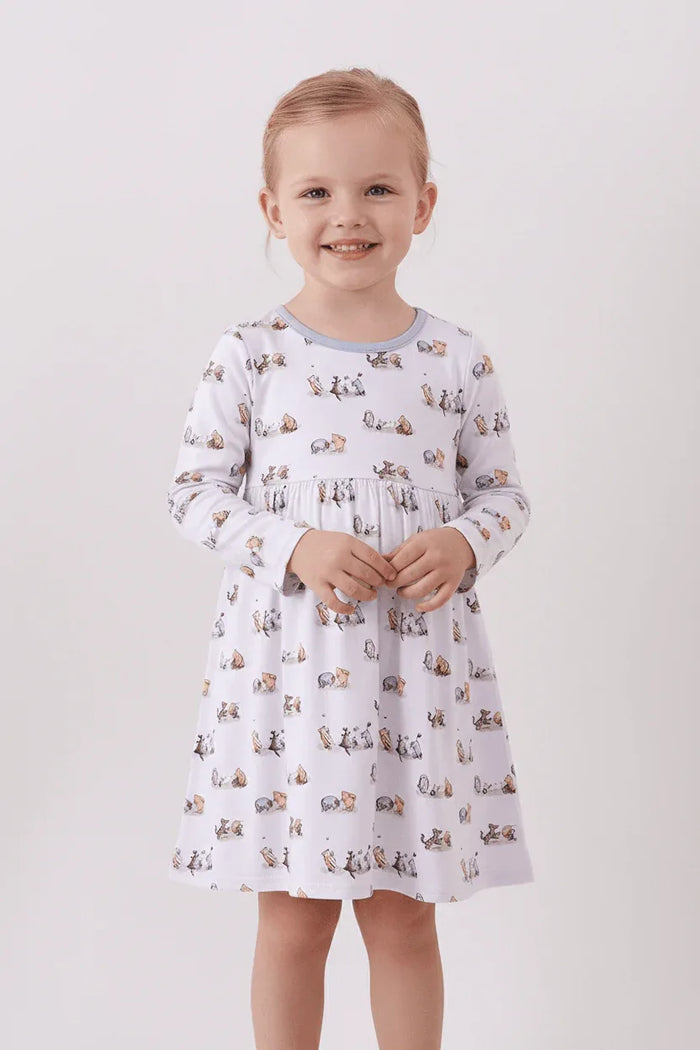 Premium Blue Character Print Bamboo Dress - Essential Southern Charm