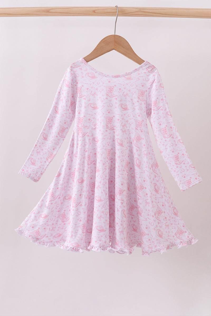 Premium Pink Boots Bamboo Dress - Essential Southern Charm