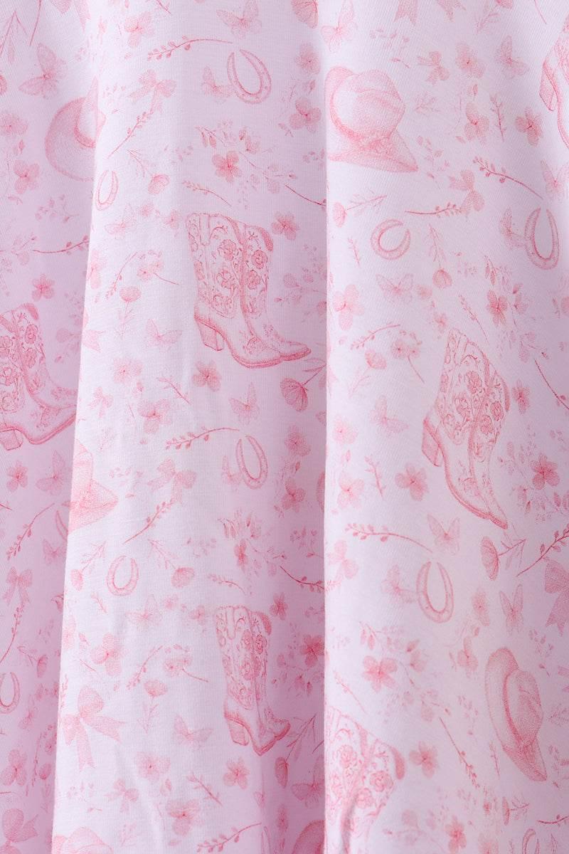 Premium Pink Boots Bamboo Dress - Essential Southern Charm