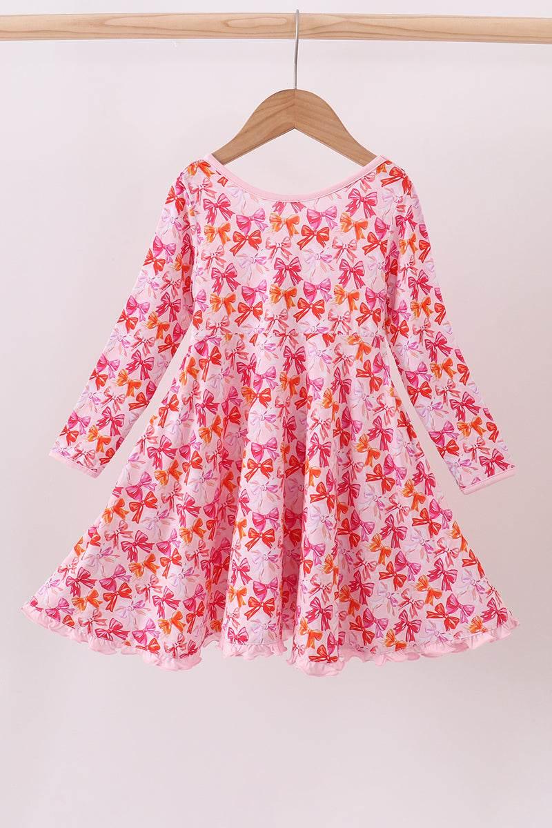 Premium Berry Blossom Bows Ruffle Bamboo Dress - Essential Southern Charm
