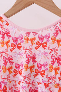 Premium Berry Blossom Bows Ruffle Bamboo Dress - Essential Southern Charm