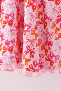 Premium Berry Blossom Bows Ruffle Bamboo Dress - Essential Southern Charm