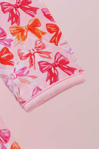 Premium Berry Blossom Bows Ruffle Bamboo Dress - Essential Southern Charm