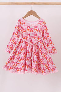 Premium Berry Blossom Bows Ruffle Bamboo Dress - Essential Southern Charm