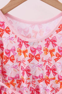 Premium Berry Blossom Bows Ruffle Bamboo Dress - Essential Southern Charm