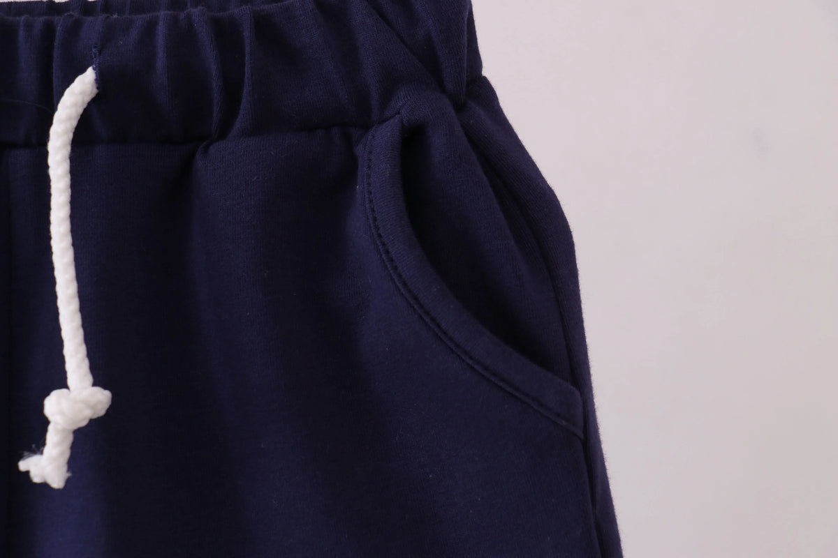 Premium Navy drawstring shorts - Essential Southern Charm