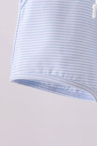 Premium Blue&white stripe drawstring shorts - Essential Southern Charm