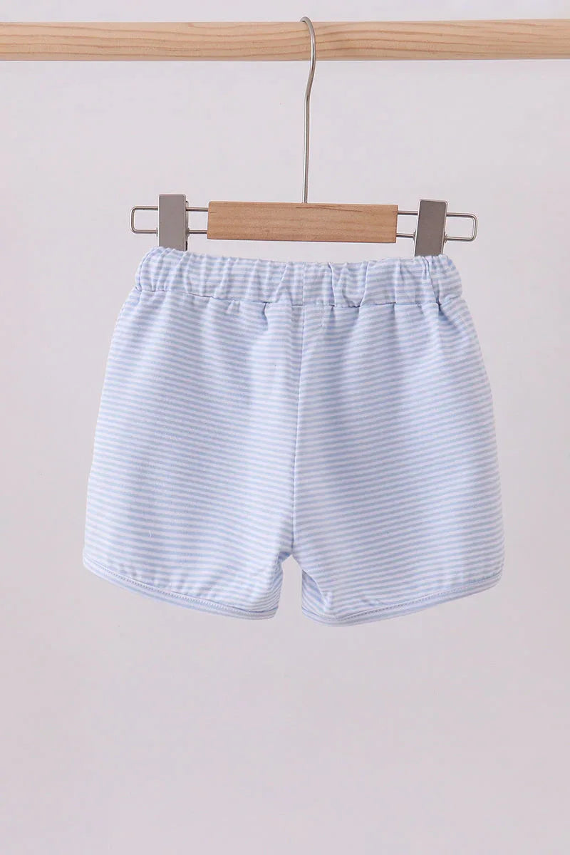 Premium Blue&white stripe drawstring shorts - Essential Southern Charm