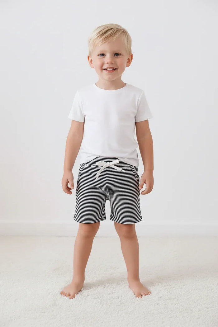 Premium Navy&white stripe drawstring shorts - Essential Southern Charm