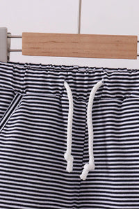Premium Navy&white stripe drawstring shorts - Essential Southern Charm