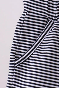 Premium Navy&white stripe drawstring shorts - Essential Southern Charm