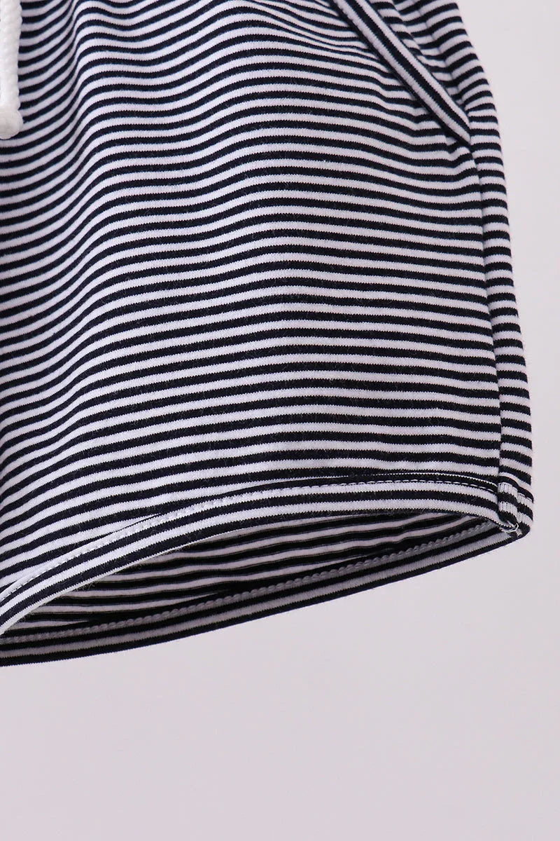 Premium Navy&white stripe drawstring shorts - Essential Southern Charm