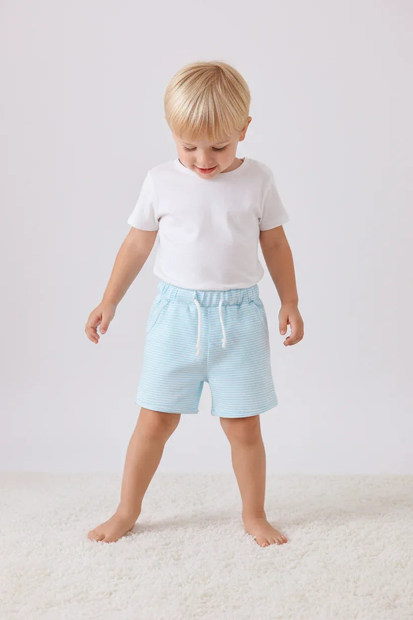 Premium Mint&white stripe drawstring shorts - Essential Southern Charm