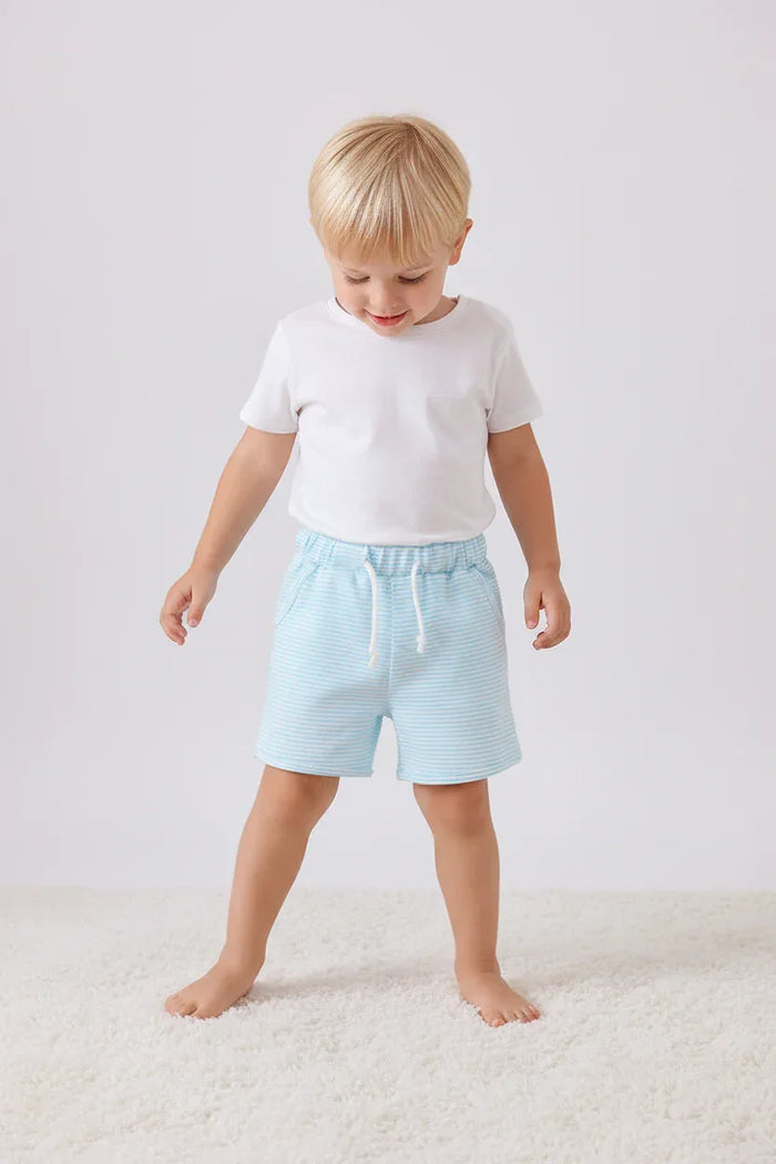 Premium Mint&white stripe drawstring shorts - Essential Southern Charm